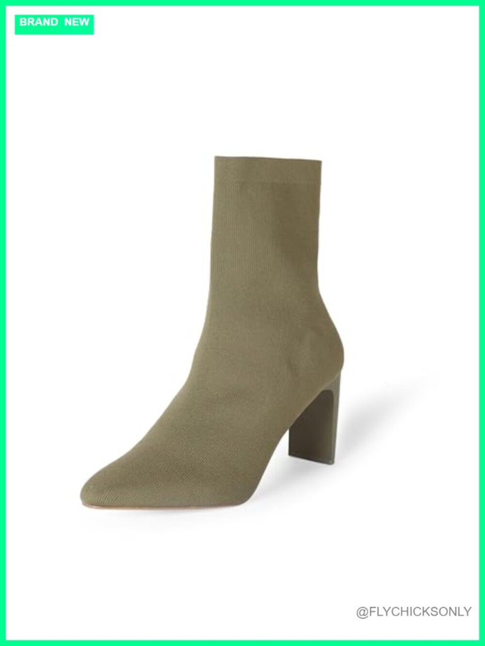 High Heel Pull-On Sock Boot with Padded Footbed and Rubber Sole